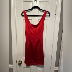 Princess Polly Cobie Mini Red Satin Dress Size 8